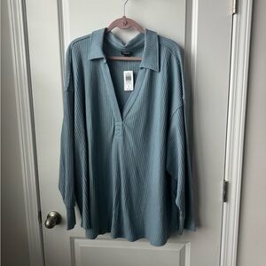 Torrid Waffle Collared Drop Shoulder Top 4x NWT